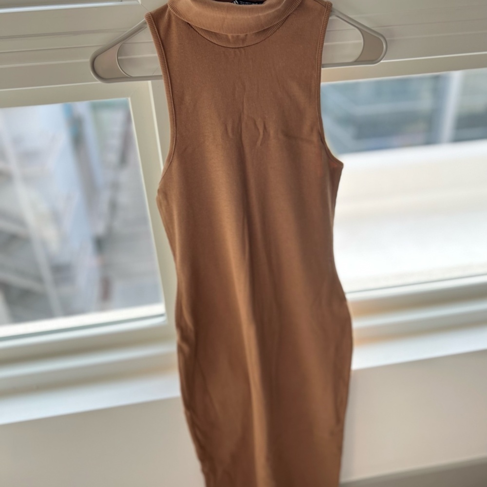 Zara Tan Body-con Dress (S)